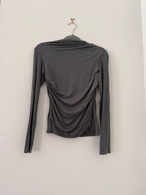 Enza Costa Gray Long Sleeve Cinched Top